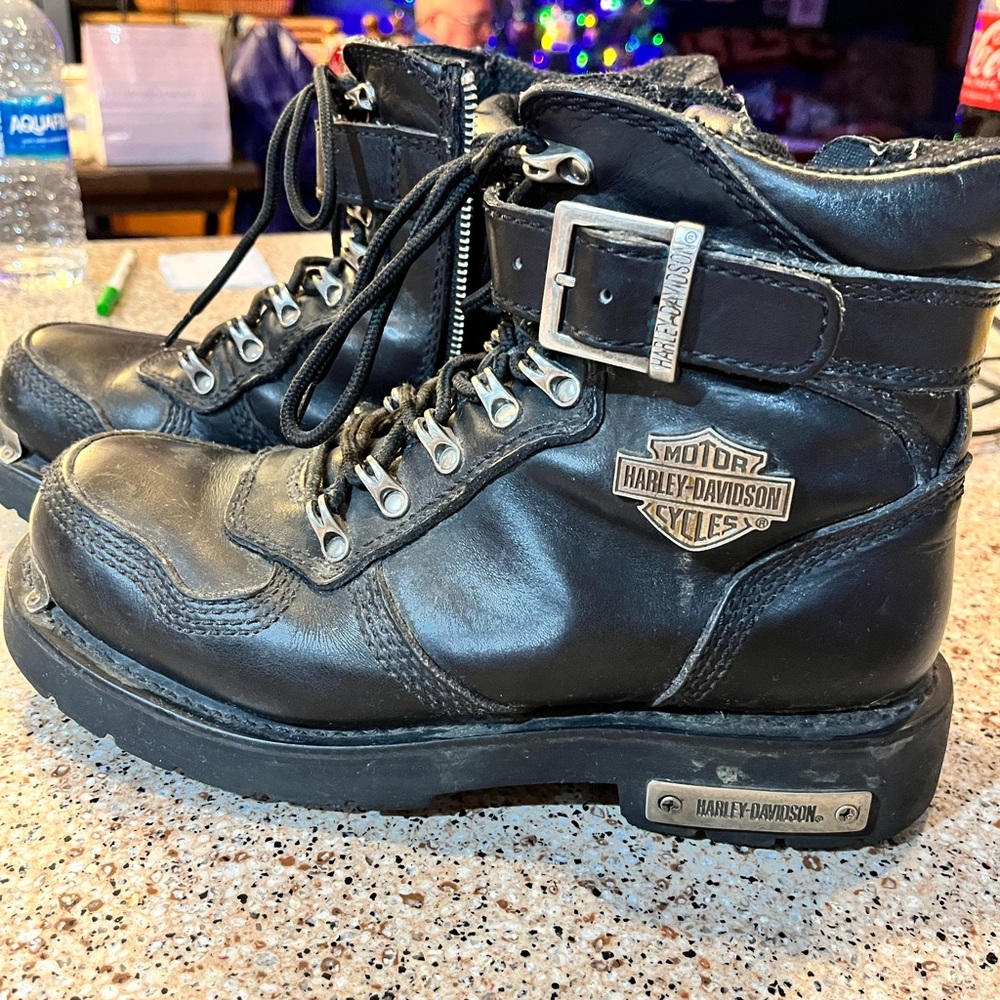 Harley-Davidson Stealth Riding Motorcycle Black Leather Boots View 2